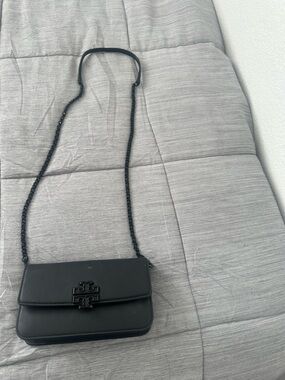Tory Burch Black Leather Chain-Strap Crossbody